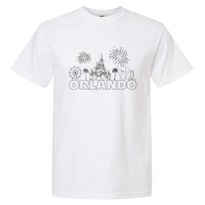 Orlando Florida Retroactive Skyline Garment-Dyed Heavyweight T-Shirt