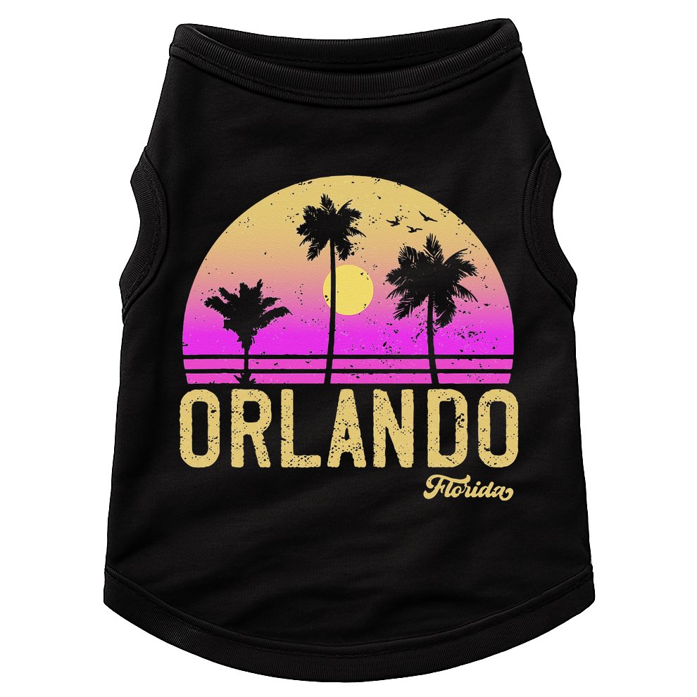 Orlando Florida Retro Vintage Sunset Doggie Tank