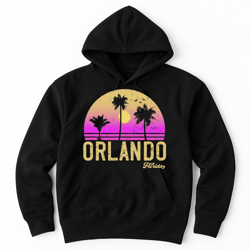 Orlando Florida Retro Vintage Sunset Hoodie