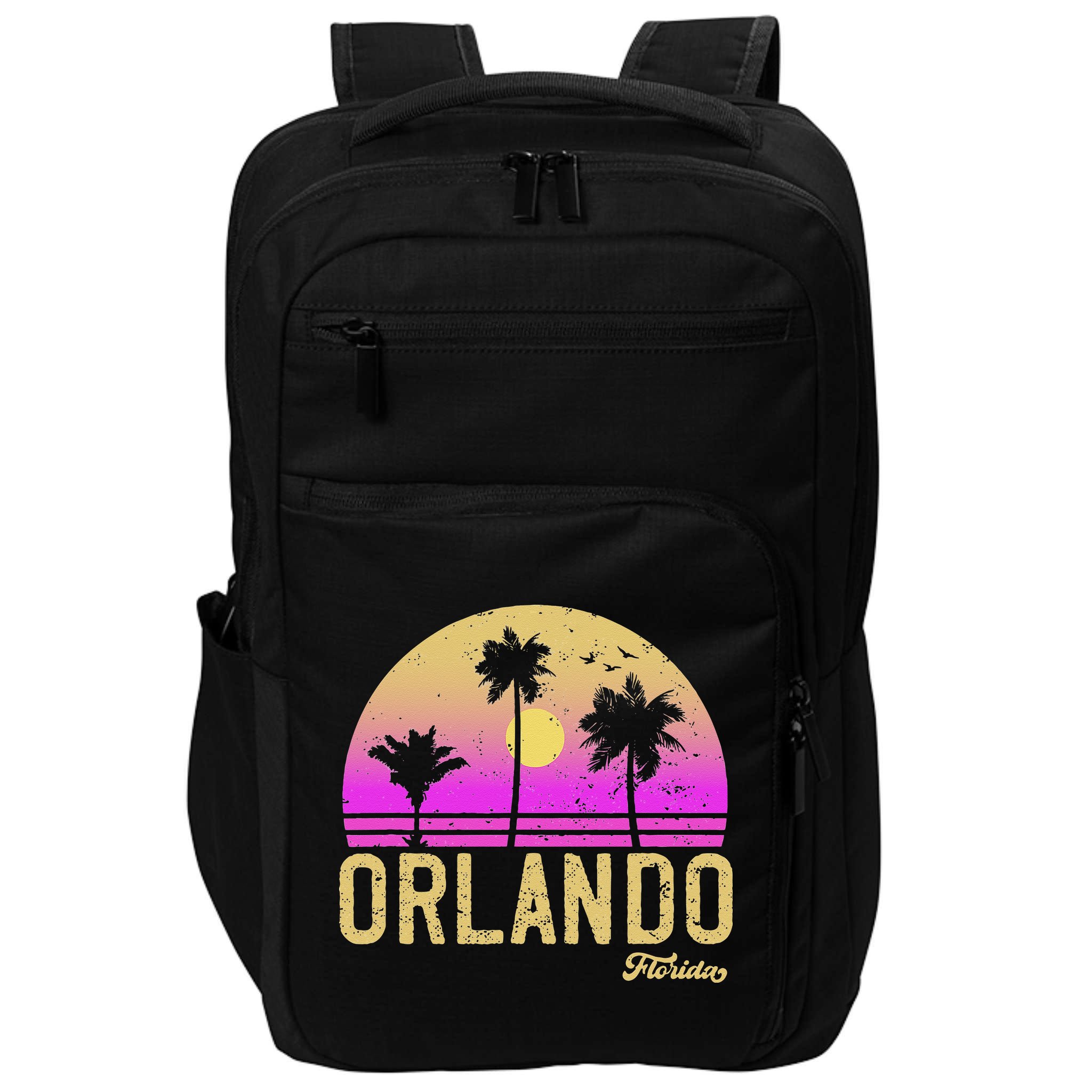 Orlando Florida Retro Vintage Sunset Impact Tech Backpack