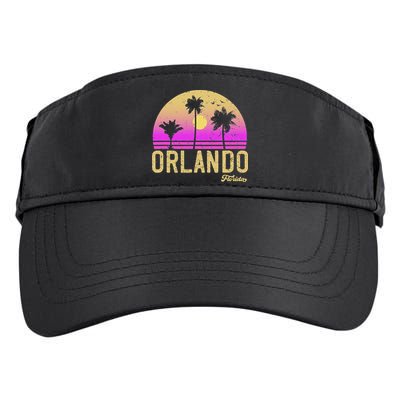 Orlando Florida Retro Vintage Sunset Adult Drive Performance Visor