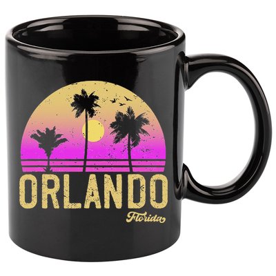 Orlando Florida Retro Vintage Sunset 11oz C Handle Ceramic Mug