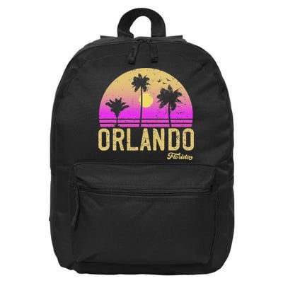 Orlando Florida Retro Vintage Sunset 16 in Basic Backpack