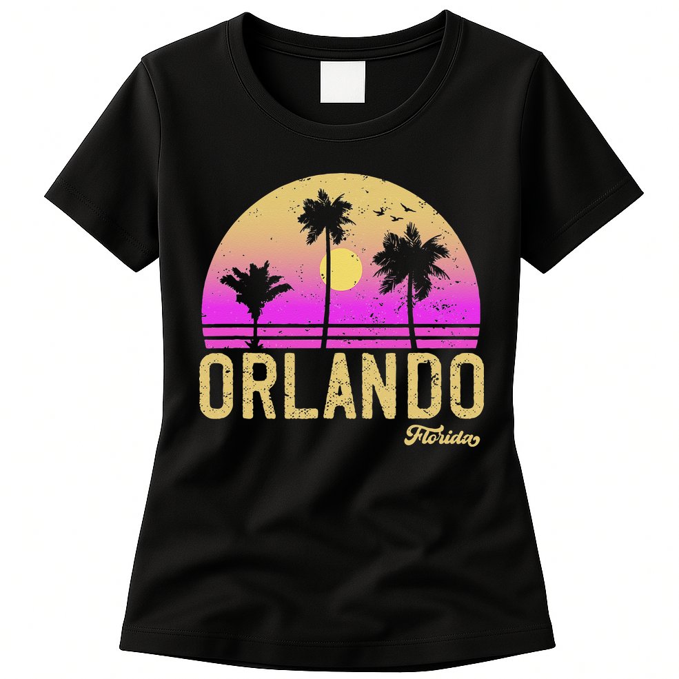 Orlando Florida Retro Vintage Sunset Womens T-Shirt