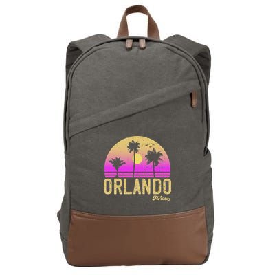 Orlando Florida Retro Vintage Sunset Cotton Canvas Backpack