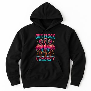 Our Flock Rocks Cute Flamingo Matching Family Vacation Group Hoodie