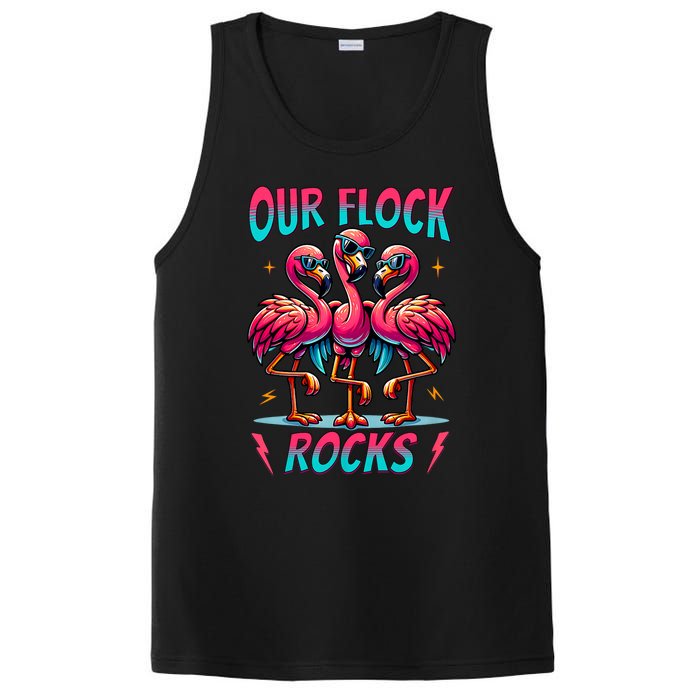 Our Flock Rocks Cute Flamingo Matching Family Vacation Group PosiCharge Competitor Tank