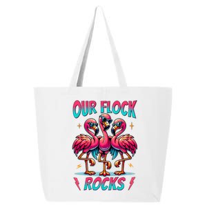 Our Flock Rocks Cute Flamingo Matching Family Vacation Group 25L Jumbo Tote