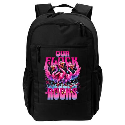 Our Flock Rocks Funny Flamingos Vacation Family Friends Backpack