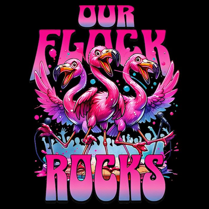 Our Flock Rocks Funny Flamingos Vacation Family Friends Backpack