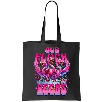 Our Flock Rocks Funny Flamingos Vacation Family Friends Bag