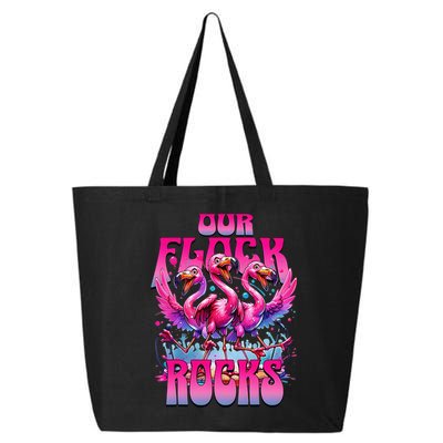 Our Flock Rocks Funny Flamingos Vacation Family Friends 25L Jumbo Tote