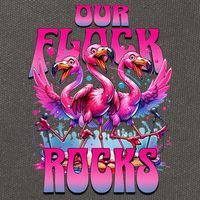 Our Flock Rocks Funny Flamingos Vacation Family Friends Cotton Canvas Backpack