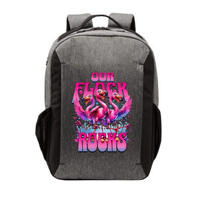 Our Flock Rocks Funny Flamingos Vacation Family Friends Vector Backpack