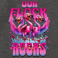 Our Flock Rocks Funny Flamingos Vacation Family Friends Vector Backpack