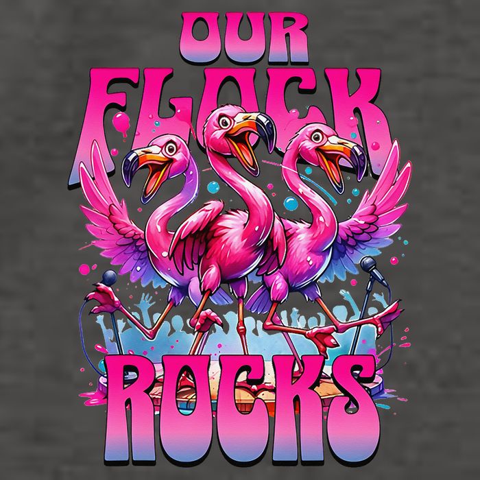 Our Flock Rocks Funny Flamingos Vacation Family Friends Vector Backpack