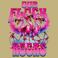 Our Flock Rocks Funny Flamingos Vacation Family Friends T-Shirt