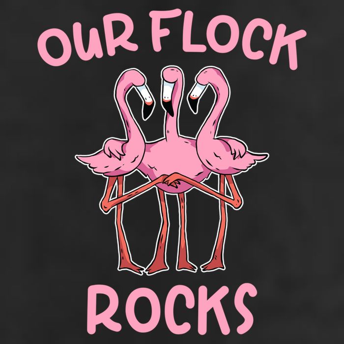 Our Flock Rocks Flamingo Matching Family Vacation Group Gift 7 Panel Mesh Trucker Snapback Hat