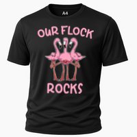 Our Flock Rocks Flamingo Matching Family Vacation Group Gift Cooling Performance Crew T-Shirt
