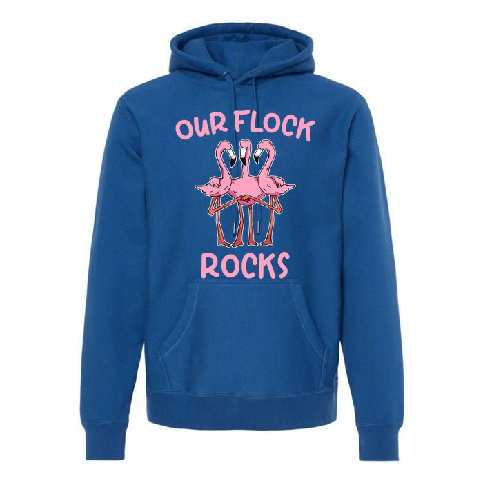 Our Flock Rocks Flamingo Matching Family Vacation Group Gift Premium Hoodie