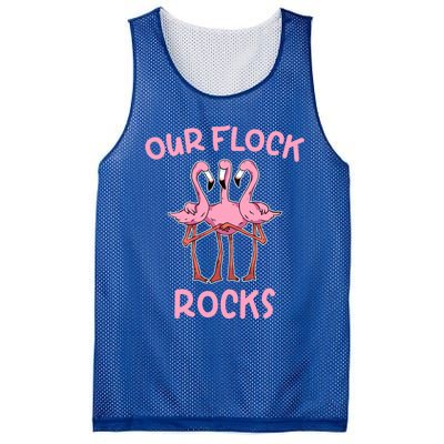 Our Flock Rocks Flamingo Matching Family Vacation Group Gift Mesh Reversible Basketball Jersey Tank