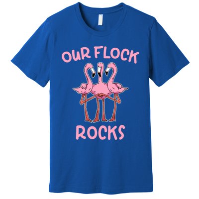 Our Flock Rocks Flamingo Matching Family Vacation Group Gift Premium T-Shirt