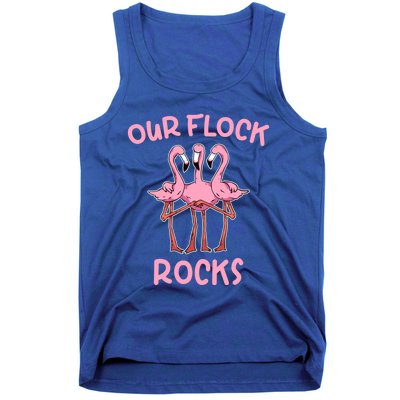 Our Flock Rocks Flamingo Matching Family Vacation Group Gift Tank Top