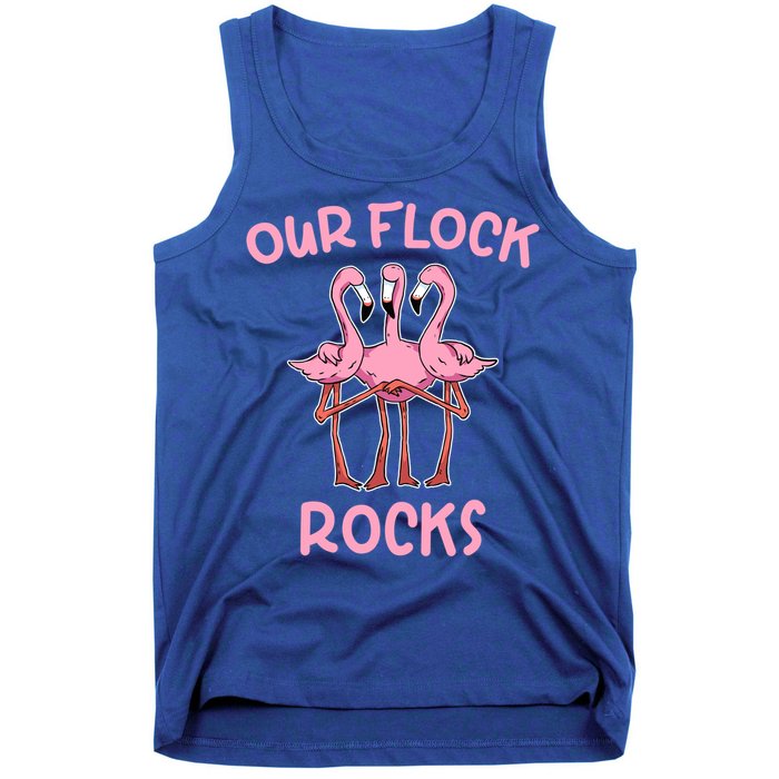 Our Flock Rocks Flamingo Matching Family Vacation Group Gift Tank Top