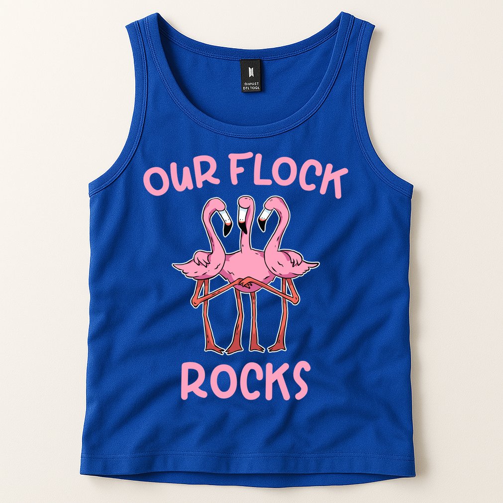 Our Flock Rocks Flamingo Matching Family Vacation Group Gift Tank Top