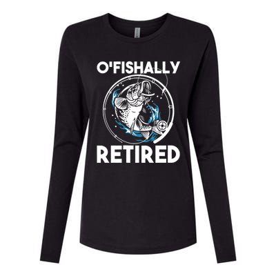 O Fishally Retired Retirement Retiree Fishing Fisher Womens Cotton Relaxed Long Sleeve T-Shirt