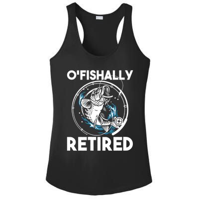 O Fishally Retired Retirement Retiree Fishing Fisher Ladies PosiCharge Competitor Racerback Tank