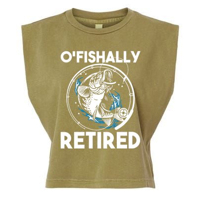 O Fishally Retired Retirement Retiree Fishing Fisher Garment-Dyed Women's Muscle Tee