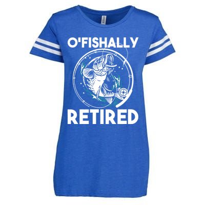 O Fishally Retired Retirement Retiree Fishing Fisher Enza Ladies Jersey Football T-Shirt