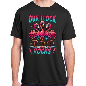 Our Flock Rocks Cute Flamingo Matching Family Vacation Group Adult ChromaSoft Performance T-Shirt