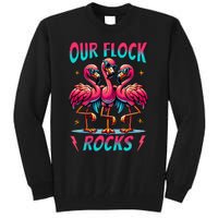 Our Flock Rocks Cute Flamingo Matching Family Vacation Group Tall Sweatshirt