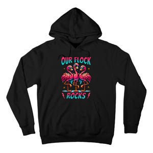 Our Flock Rocks Cute Flamingo Matching Family Vacation Group Tall Hoodie