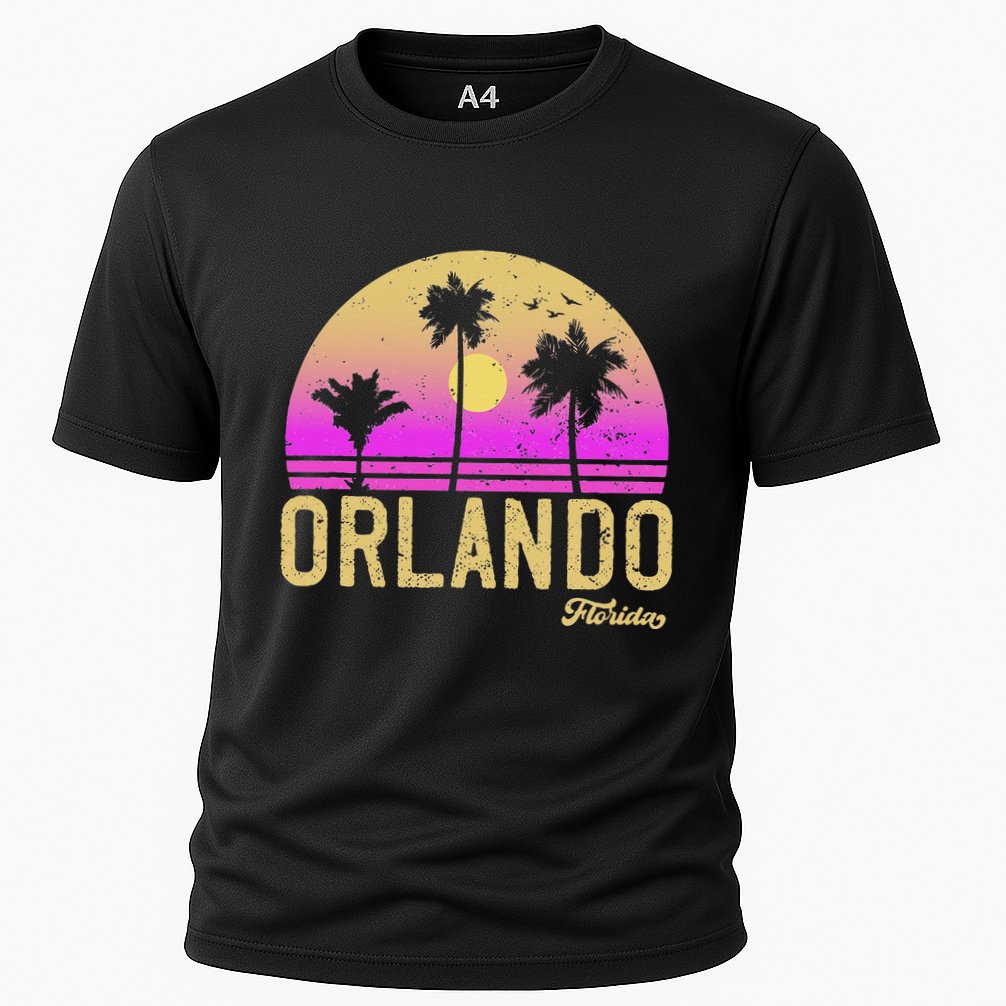 Orlando Florida Retro Vintage Sunset Performance Shirt