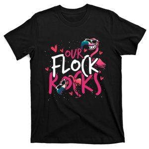 Our Flock Rocks Retro Flamingo T-Shirt