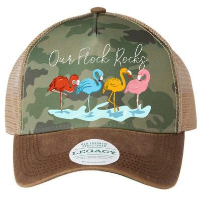 Our Flock Rocks Flamingos Lover Family Legacy Tie Dye Trucker Hat