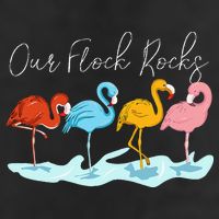 Our Flock Rocks Flamingos Lover Family 7 Panel Mesh Trucker Snapback Hat