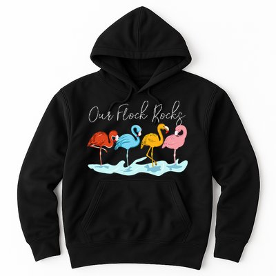 Our Flock Rocks Flamingos Lover Family Hoodie