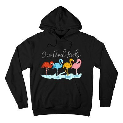 Our Flock Rocks Flamingos Lover Family Hoodie