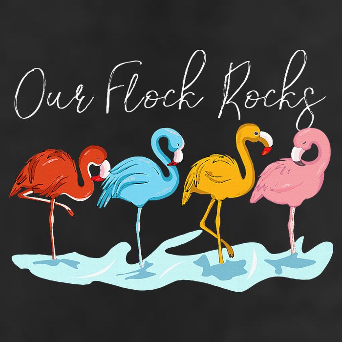 Our Flock Rocks Flamingos Lover Family Adult Drive Performance Visor