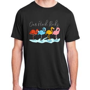 Our Flock Rocks Flamingos Lover Family Adult ChromaSoft Performance T-Shirt