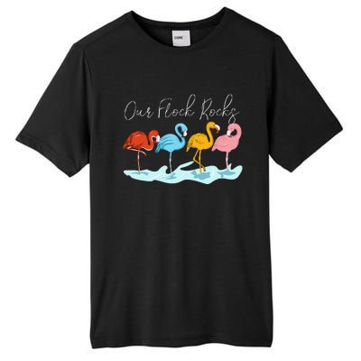 Our Flock Rocks Flamingos Lover Family Tall Fusion ChromaSoft Performance T-Shirt