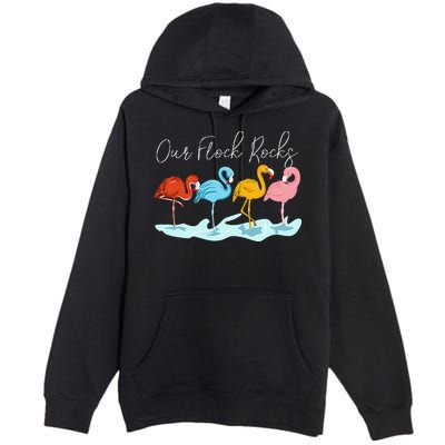 Our Flock Rocks Flamingos Lover Family Premium Pullover Hoodie