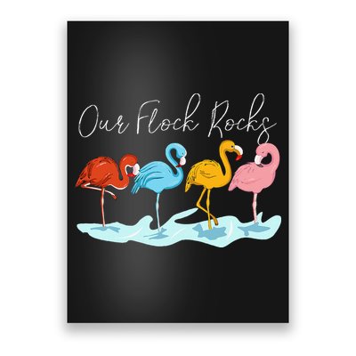 Our Flock Rocks Flamingos Lover Family Poster