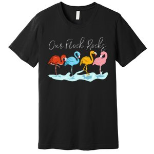 Our Flock Rocks Flamingos Lover Family Premium T-Shirt