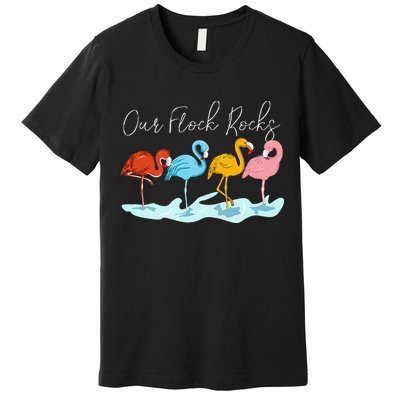 Our Flock Rocks Flamingos Lover Family Premium T-Shirt