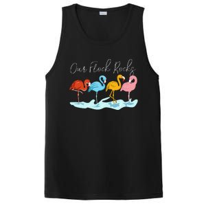 Our Flock Rocks Flamingos Lover Family PosiCharge Competitor Tank